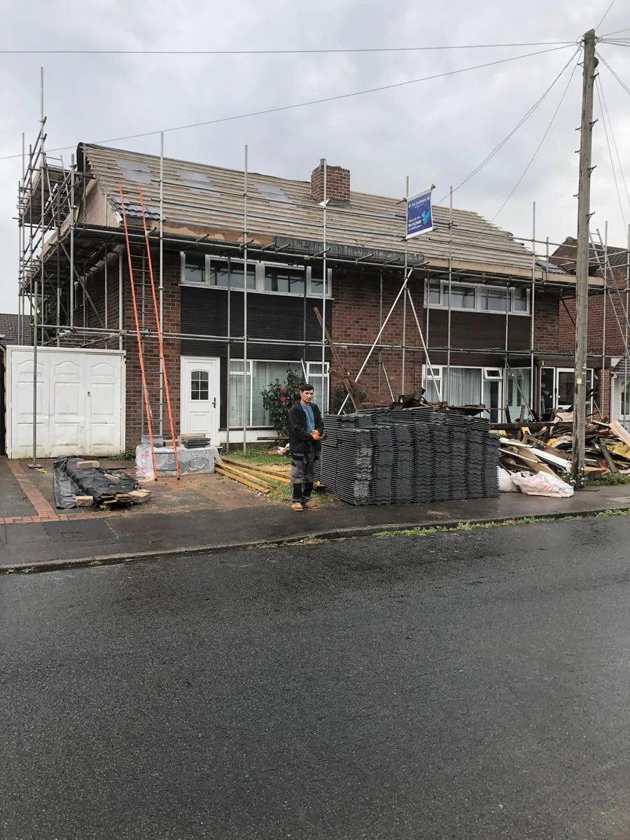 Semi-detached house during a loft conversion