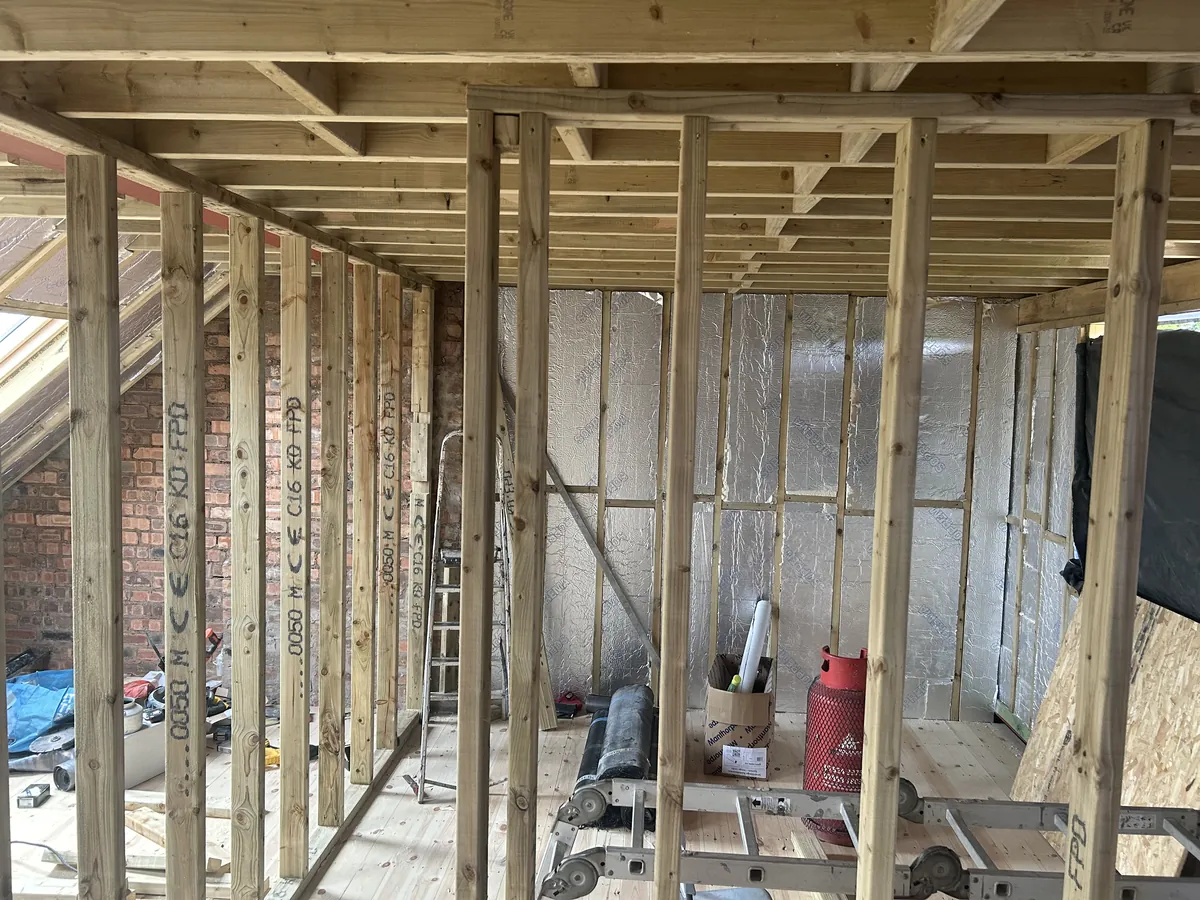 Timber framing during a loft conversion
