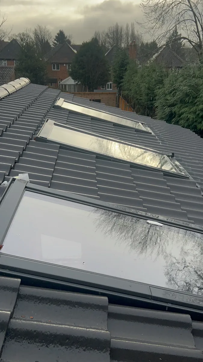 New tiled roof with three skylights for a loft conversion