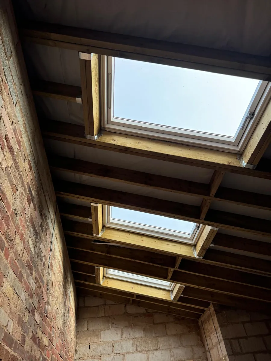 New skylights fitted between loft rafters
