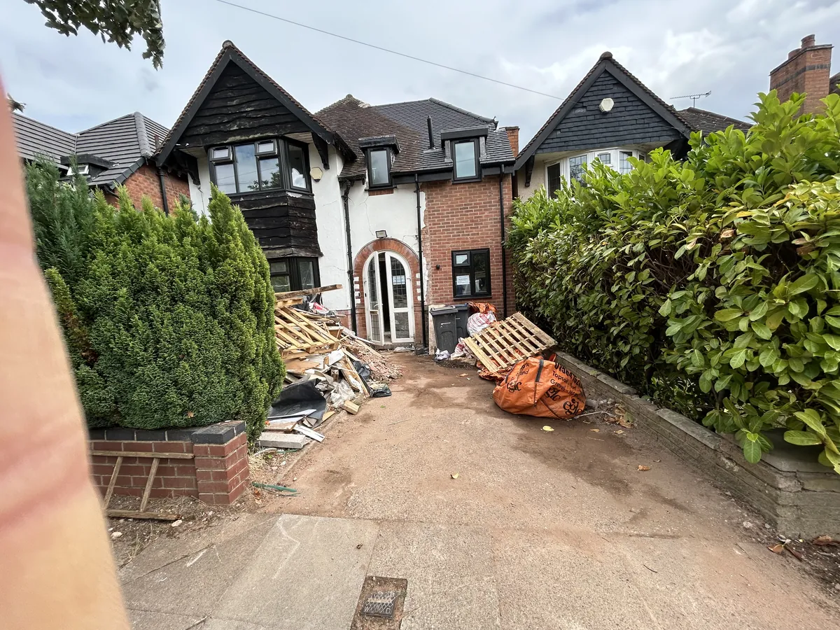 Front of a house during a full renovation