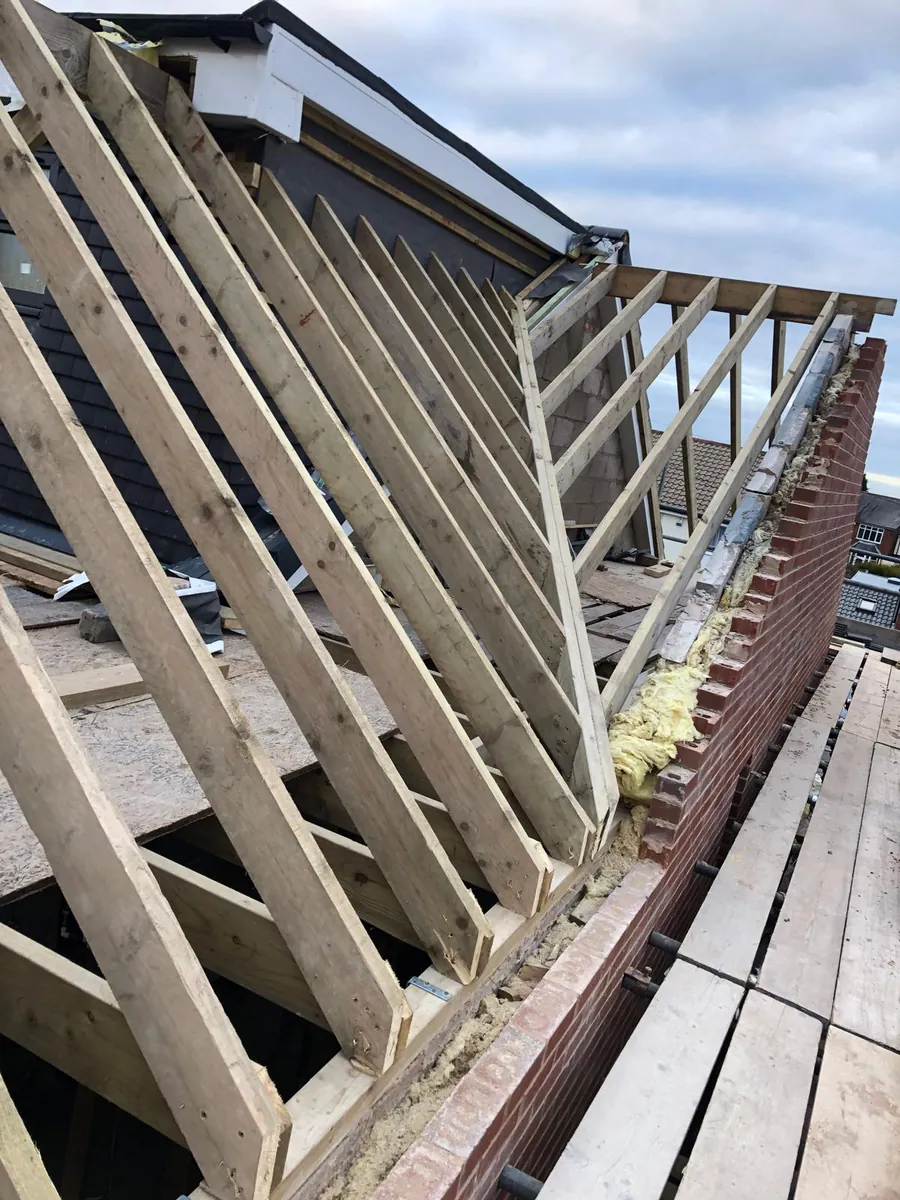New timber roof structure during a loft conversion
